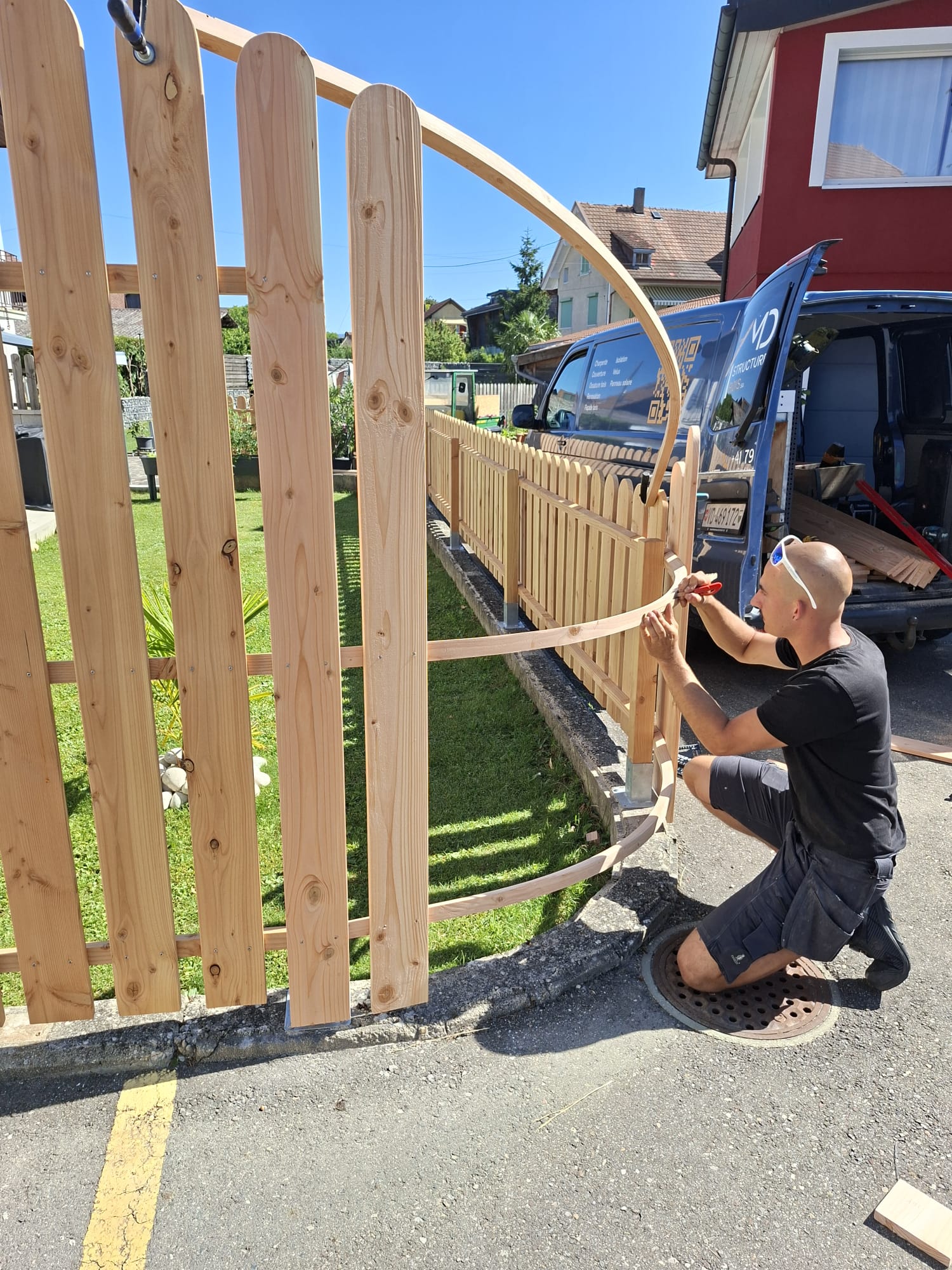 Pose portail bois sur mesure